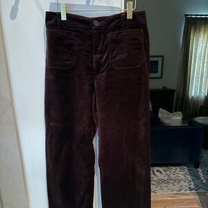 Anthropologie Maeve brown velvet Colette pant